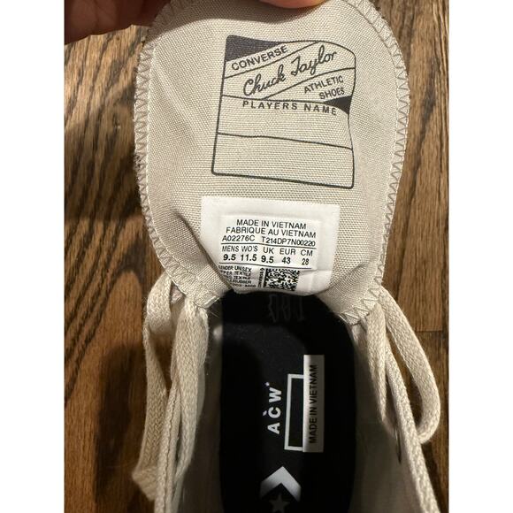 Converse x A-Cold-Wall ACW Chuck 70 Hi A02276C SILVER BIRCH Men's Shoe Size 9.5 - Picture 7 of 8